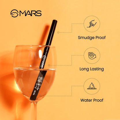MARS won't Smudge Long Lasting Waterproof Super Black Kajal (Jet Black, 0.35 g)