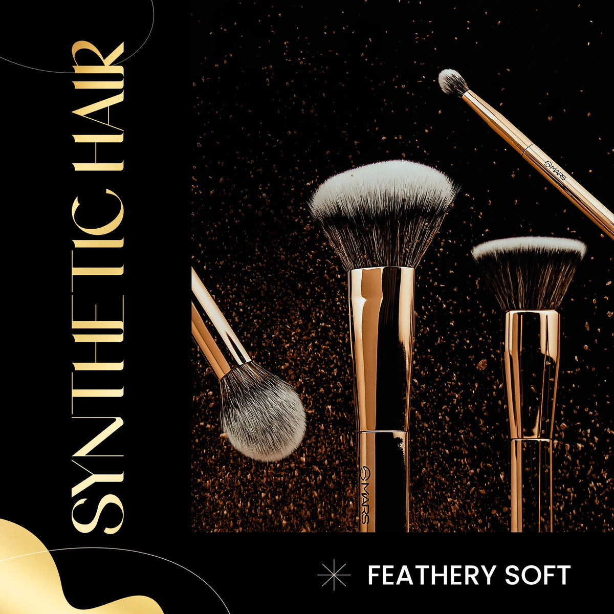 MARS Artist's Arsenal Makeup Brush Set for Professional Makeup | Eyeshadow Blending Brushes (3pcs) | Foundation, Blush, Powde