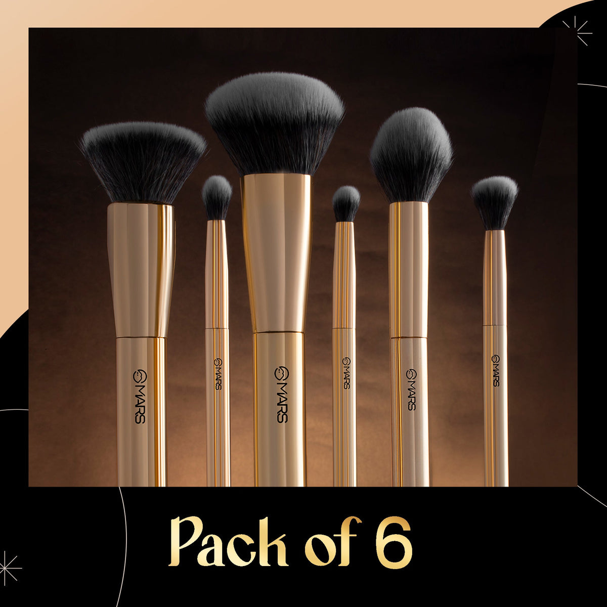 MARS Artist's Arsenal Makeup Brush Set for Professional Makeup | Eyeshadow Blending Brushes (3pcs) | Foundation, Blush, Powde