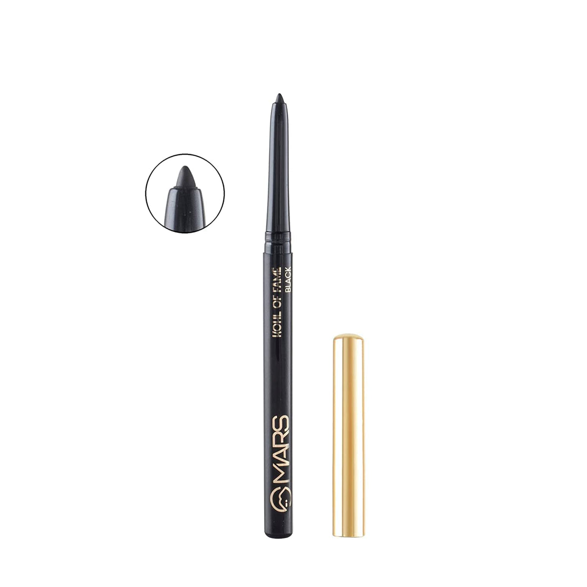 MARS Kohl of Fame Up to 12 Hours Stay Kajal | Smudgeproof & Waterproof | Long Lasting (0.35g) (Black)