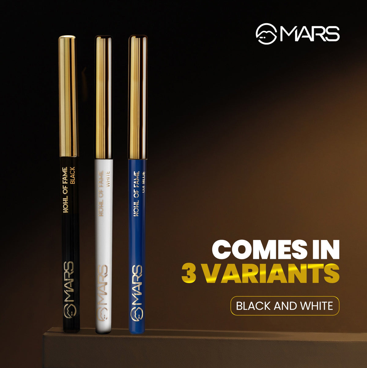 MARS Kohl of Fame Up to 12 Hours Stay Kajal | Smudgeproof & Waterproof | Long Lasting (0.35g) (Black)