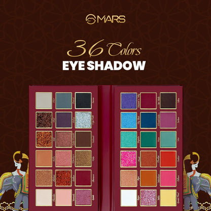 MARS Jashn-e-Shringaar 36 Color Eyeshadow Palette | Matte, Shimmer & Glitter Shades | Highly Pigmented Party Palette (36.0 gm