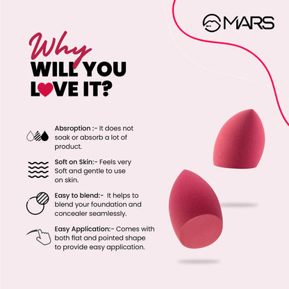 MARS Master Blender for Makeup | Dual-Sided Excellence | Flat for Precision | Premium Material | Durable | Less Product Absor