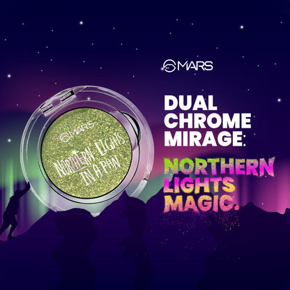 MARS Northern Lights In A Pan Eyeshadow With Dual-Tone Shimmer Shades | Single Swipe Pigmentation | Easy to Blend (0.5gm) (01