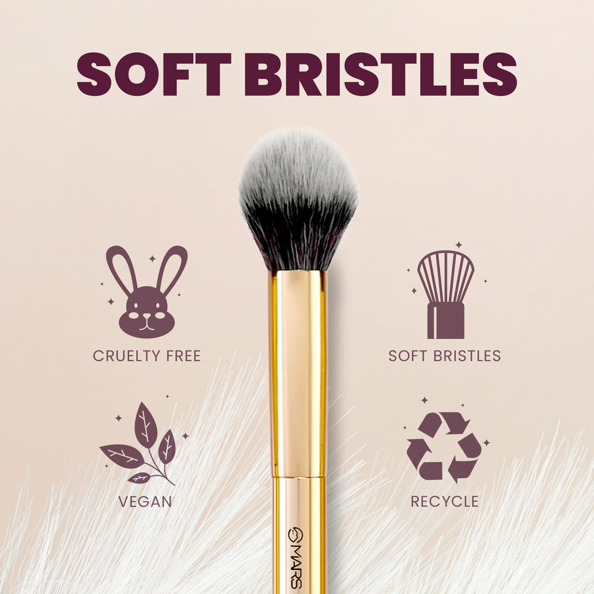 MARS Artist's Arsenal Professional Powder make up Brush for Face | Feather Soft Touch | Precise Synthetic Bristle | Luxe Pack