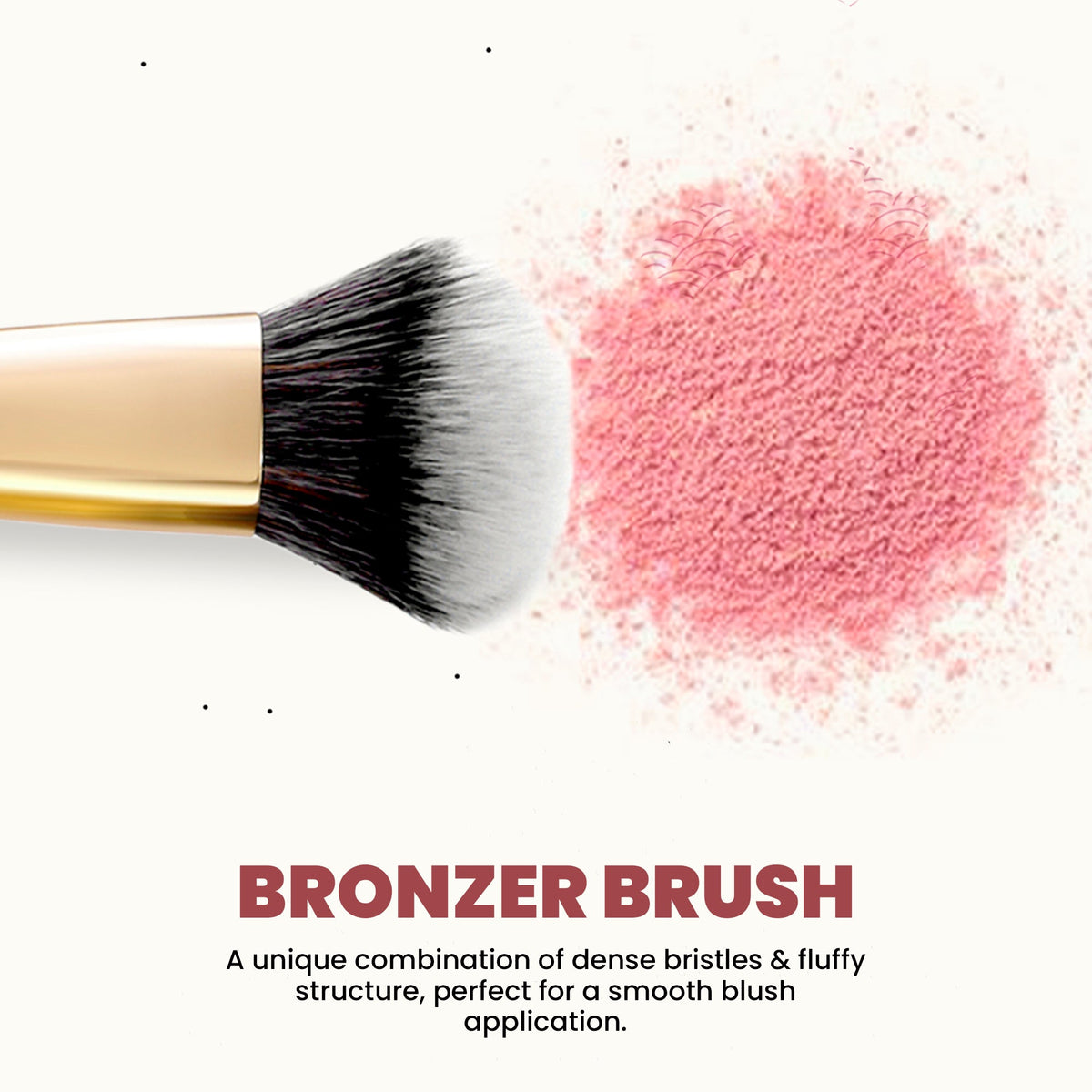 MARS Artist's Arsenal Professional Bronzer Makeup Brush for Face & Cheeks | Feather Soft Touch & High Density | Precise Synth