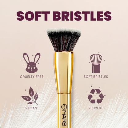 MARS Artist's Arsenal Professional Foundation Flat make up Brush | Feather Soft Touch | Precise Synthetic Bristle | Luxe Pack