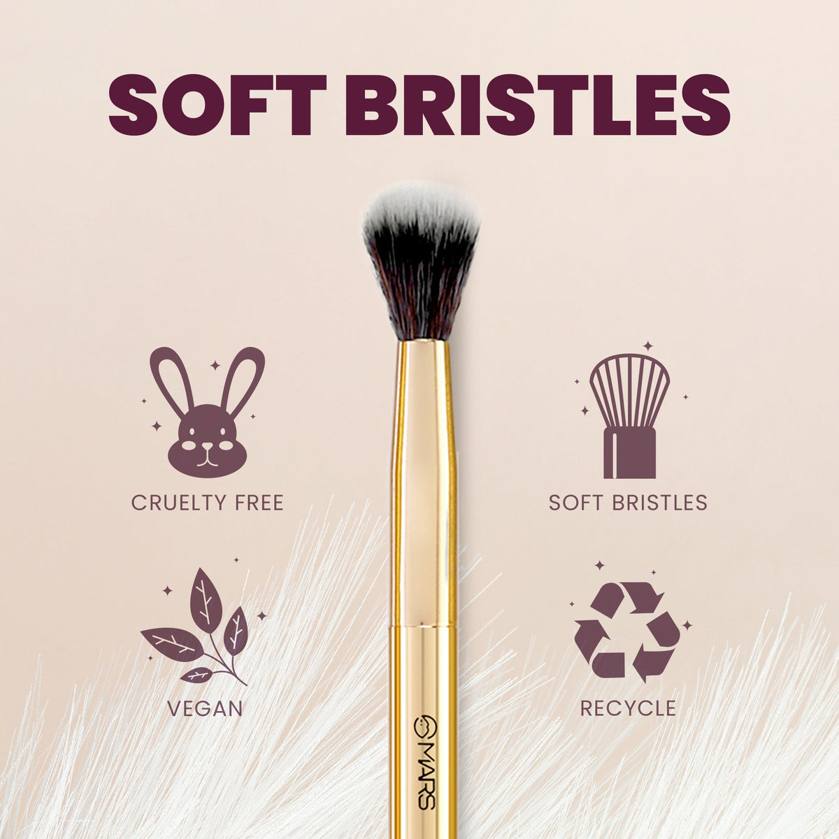 MARS Artist's Arsenal Professional Big Blending Eyeshadow make up Brush | Feather Soft Touch | Precise Synthetic Bristle | Pe