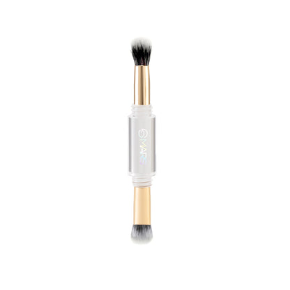 MARS 4 in 1 Travel Brush with Foundation Brush, Powder Brush, Eyeshadow Blending Brush & Flat Brush | Soft Bristles Makeup Br