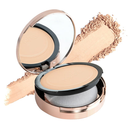 MARS Matte On Compact Powder with Applicator Puff | Flawless Matte Finish for Face Makeup | Absorbs Oil, Conceals, and Blurs 
