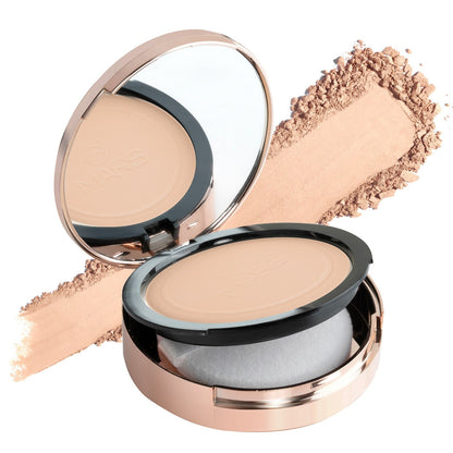 MARS Matte On Compact Powder with Applicator Puff | Flawless Matte Finish for Face Makeup | Absorbs Oil, Conceals, and Blurs 