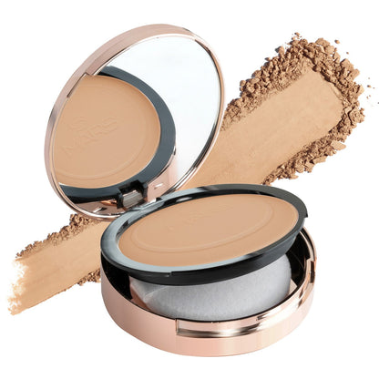 MARS Matte On Compact Powder with Applicator Puff | Flawless Matte Finish for Face Makeup | Absorbs Oil, Conceals, and Blurs 