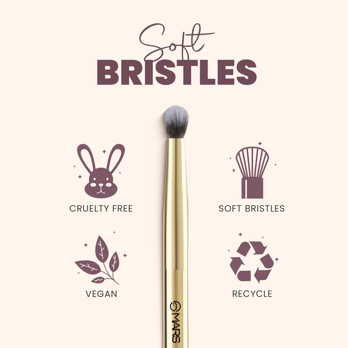MARS Artist's Arsenal Professional Eyeshadow Smudging Pencil Brush | Precise Synthetic Bristles | Feather Soft Touch | Luxe P