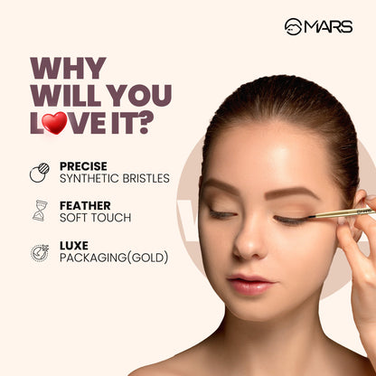 MARS Artist's Arsenal Professional Eyeliner Brush | Feather Soft Touch | Precise Synthetic Bristles | Perfect For Winged Eye 