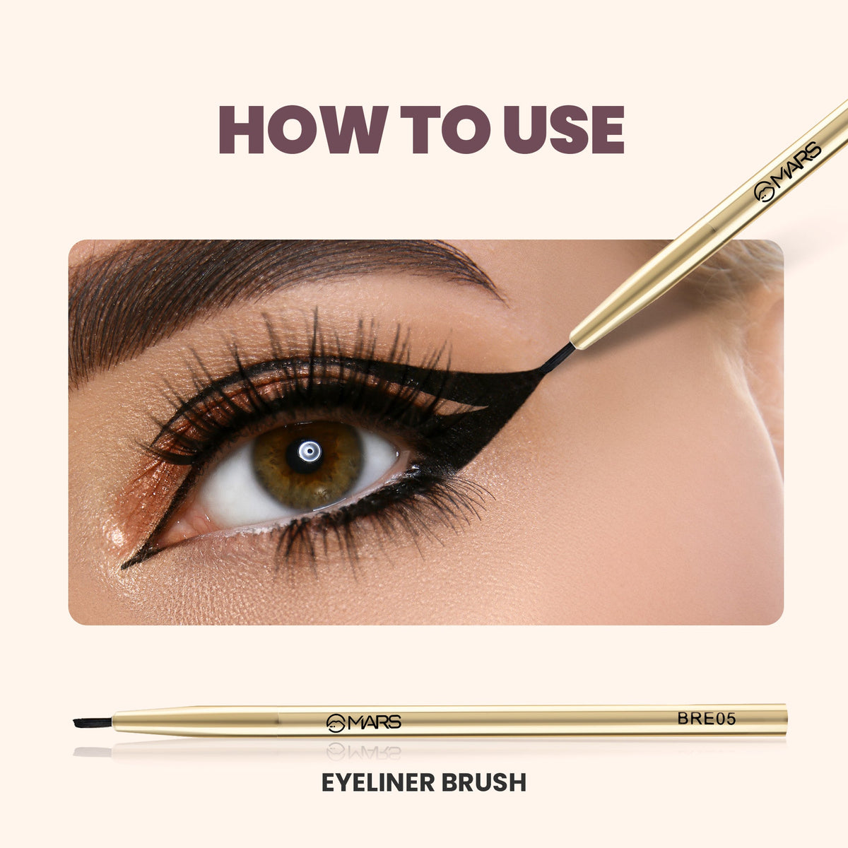 MARS Artist's Arsenal Professional Eyeliner Brush | Feather Soft Touch | Precise Synthetic Bristles | Perfect For Winged Eye 