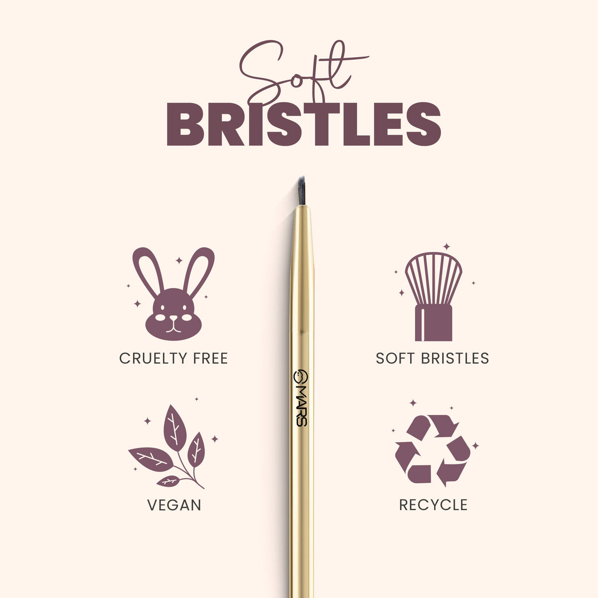 MARS Artist's Arsenal Professional Eyeliner Brush | Feather Soft Touch | Precise Synthetic Bristles | Perfect For Winged Eye 