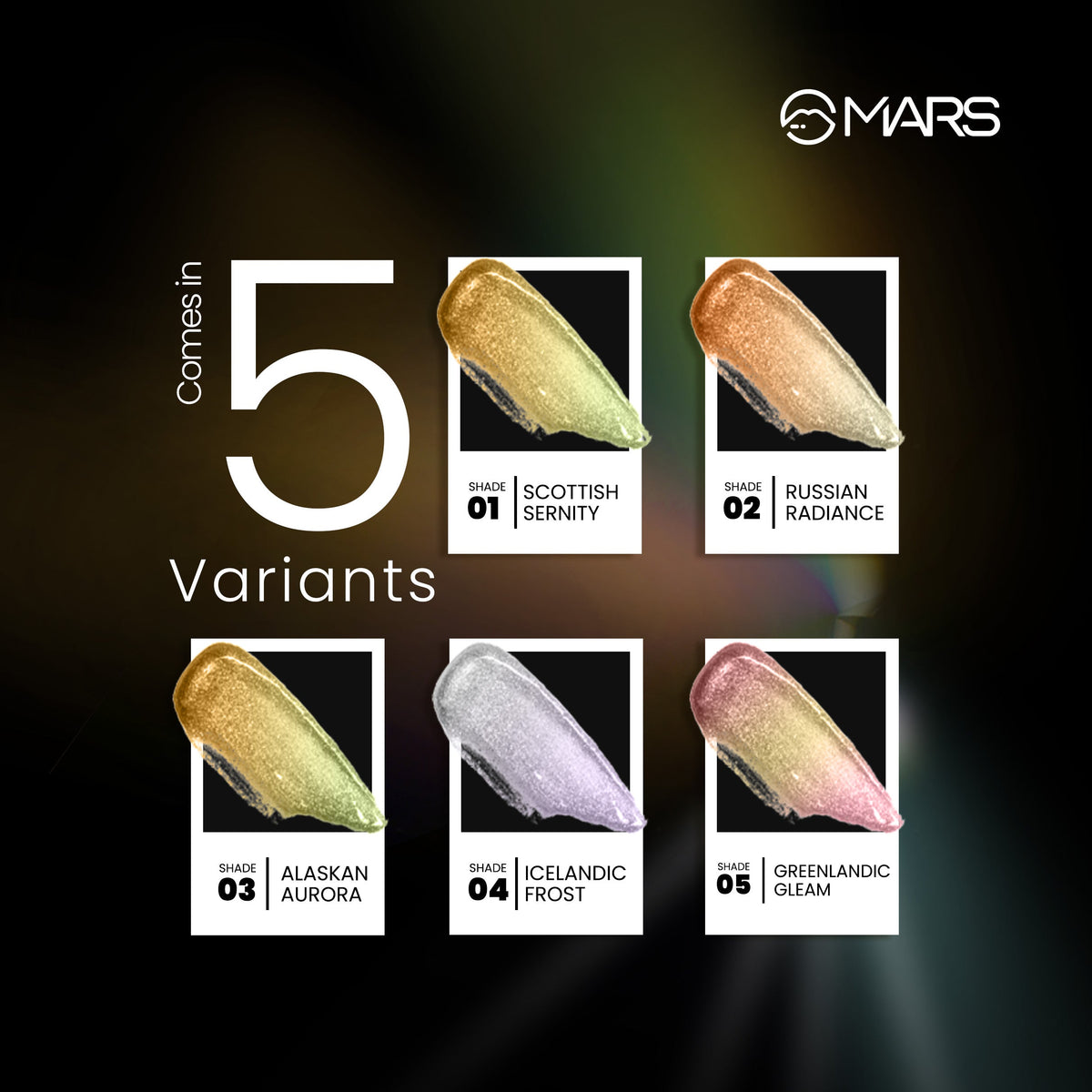 MARS Northern Lights Liquid Eyeshadow With Dual-Tone Chrome Effect | Liquid Shimmer | One Swipe Pigmentation | Smudge Proof |