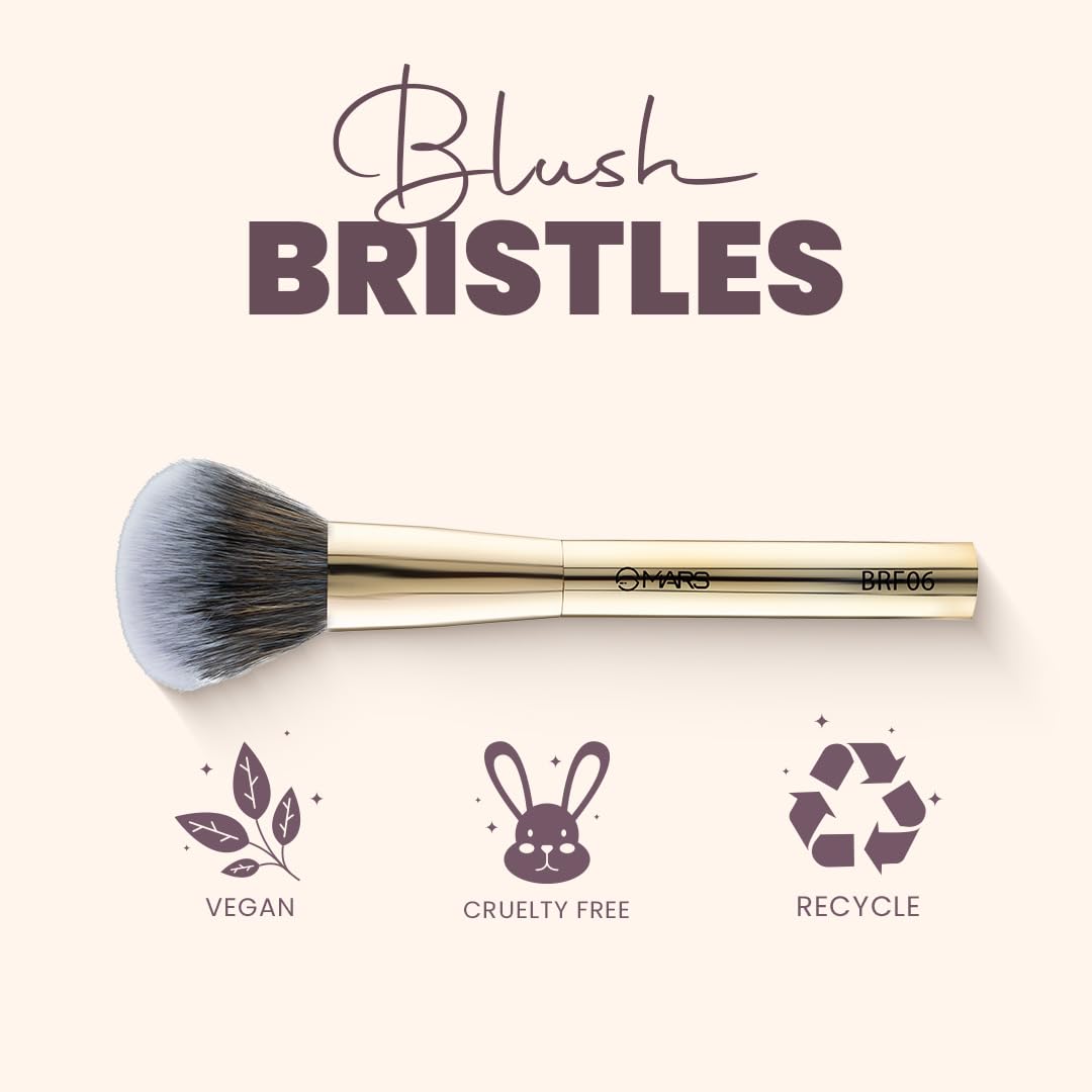 MARS Artist's Arsenal Professional Blush Brush | Feather Soft Bristle | Suitable for Powder, Cream & Liquid | Precise Synthet