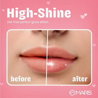 MARS Candylicious Sheer Lip Gloss for Women | Hydrating & High Shine | Lightweight | Non-Sticky | Enriched with Vitamin-E, Hy