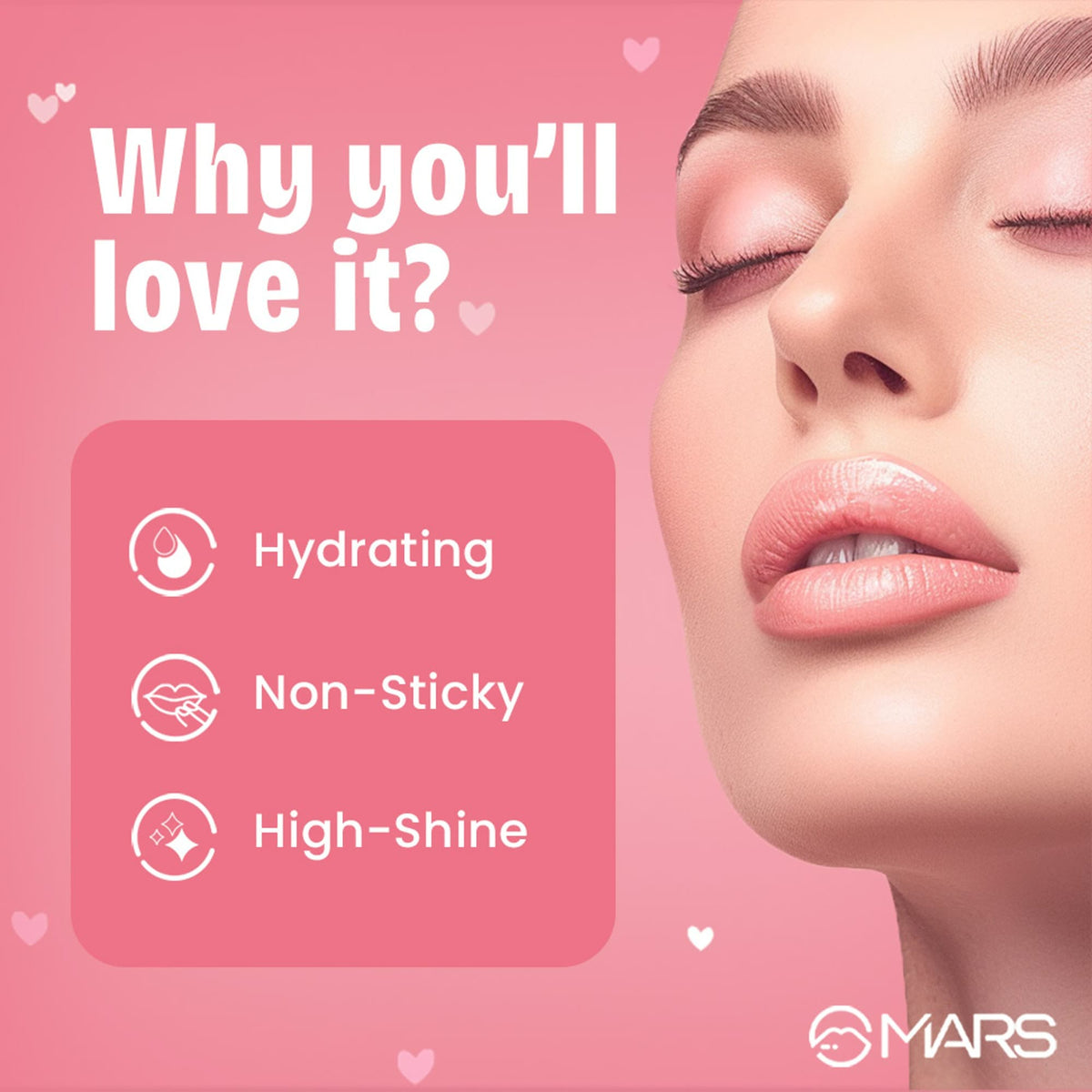 MARS Candylicious Sheer Lip Gloss for Women | Hydrating & High Shine | Lightweight | Non-Sticky | Enriched with Vitamin-E, Hy