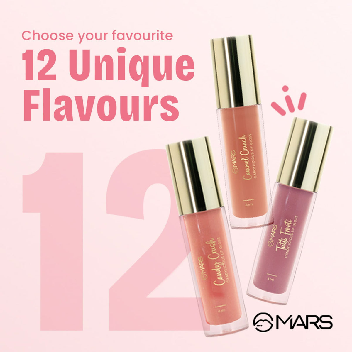MARS Candylicious Sheer Lip Gloss for Women | Hydrating & High Shine | Lightweight | Non-Sticky | Enriched with Vitamin-E, Hy
