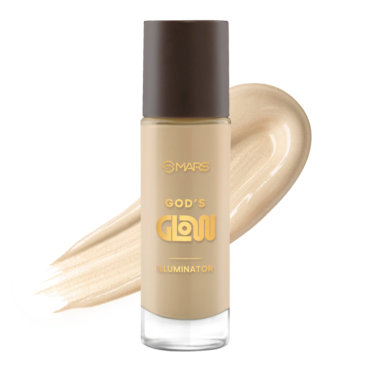 MARS God's Glow Illuminator Highlighter (30ml) (05-CARAMEL) | Hyaluronic Acid, Green Tea & Rosemary Extract | Sheer Coverage 