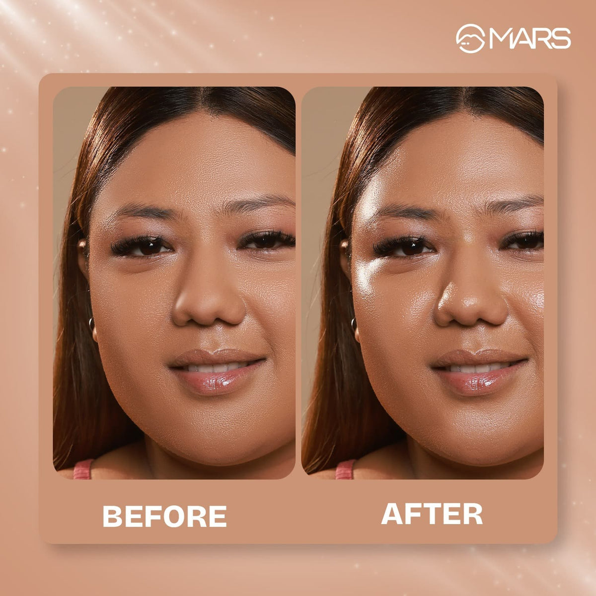 MARS God's Glow Illuminator Highlighter (30ml) (05-CARAMEL) | Hyaluronic Acid, Green Tea & Rosemary Extract | Sheer Coverage 