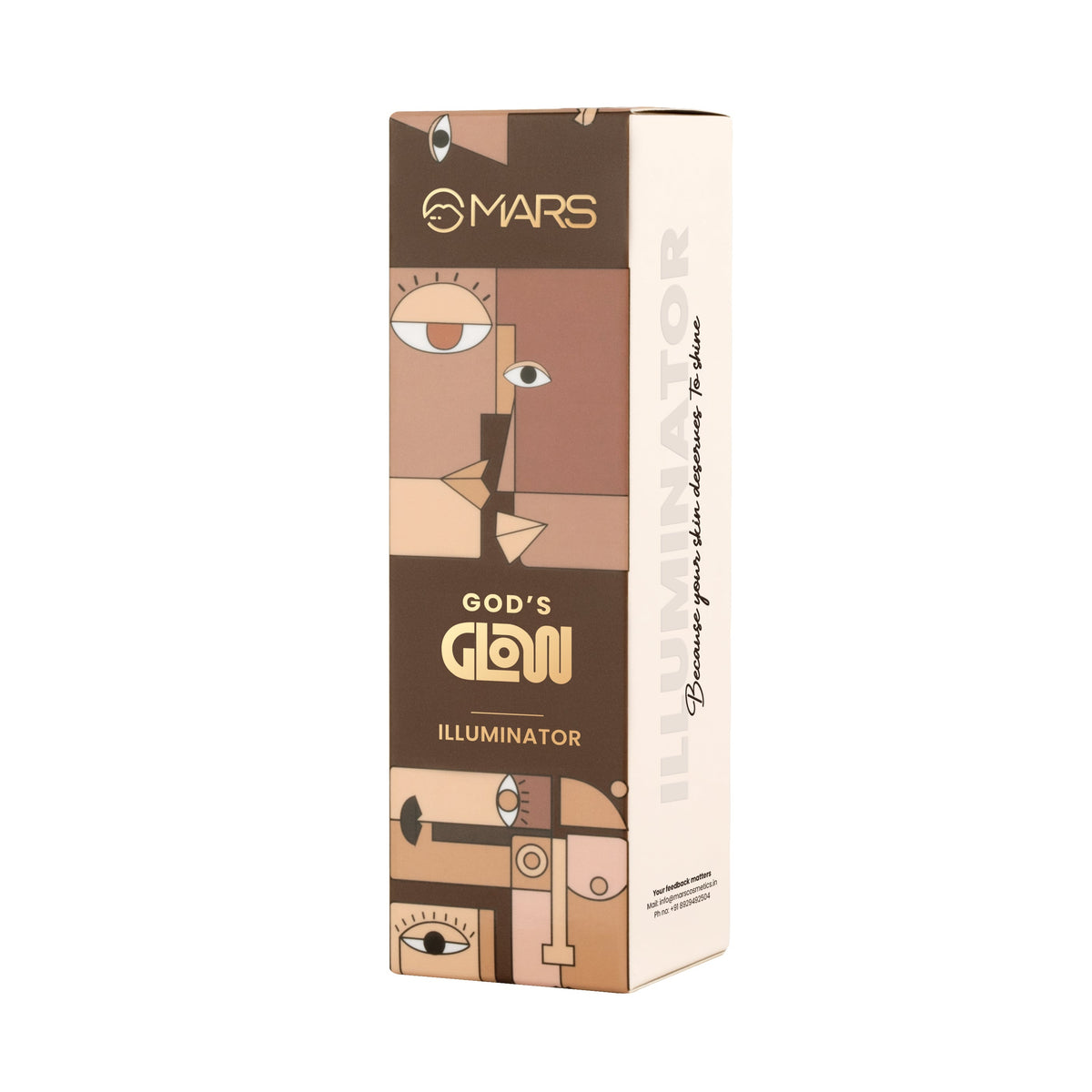 MARS God's Glow Illuminator Highlighter (30ml) (05-CARAMEL) | Hyaluronic Acid, Green Tea & Rosemary Extract | Sheer Coverage 