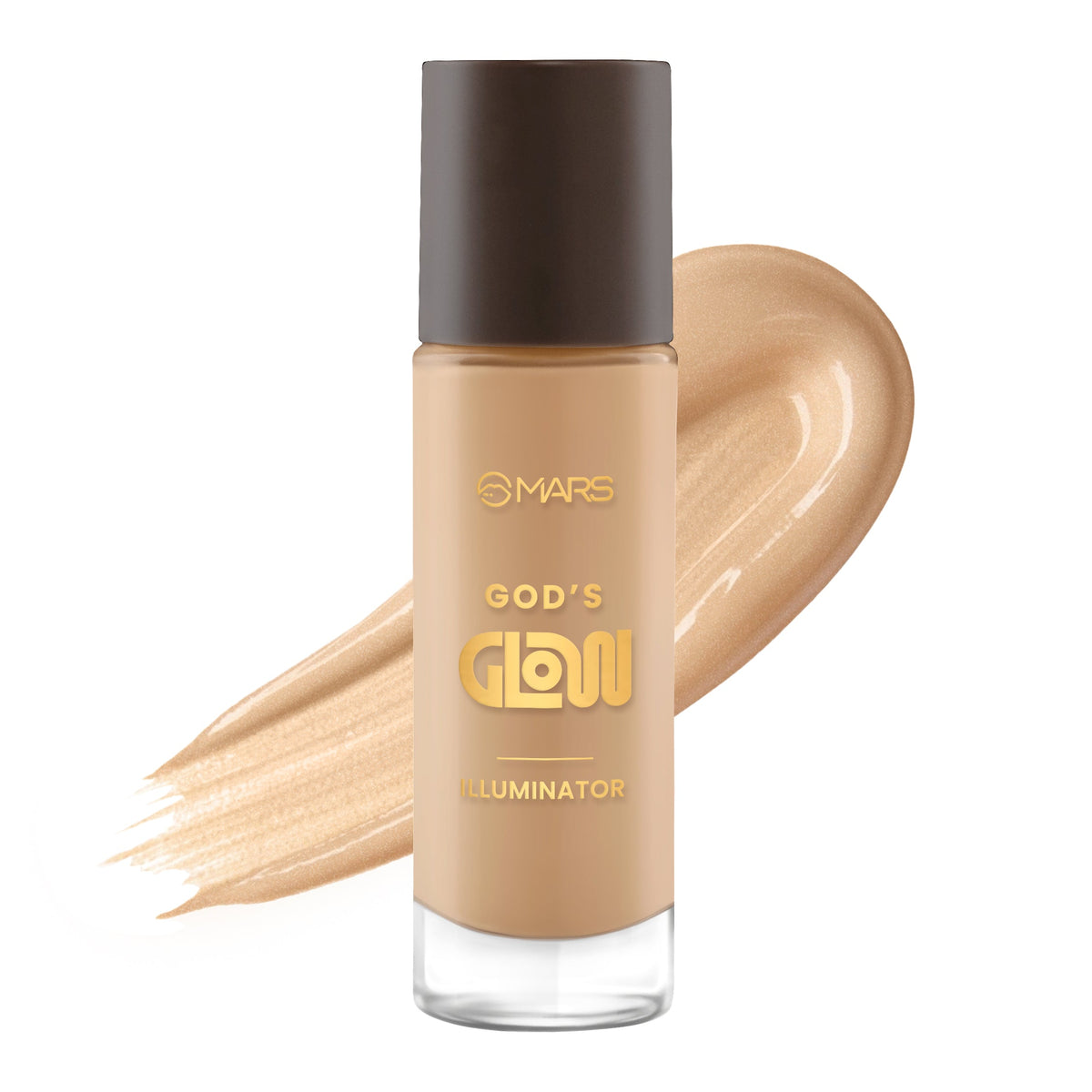 MARS God's Glow Illuminator Highlighter (30ml) (06-TOFFEE) | Hyaluronic Acid, Green Tea & Rosemary Extract | Sheer Coverage |