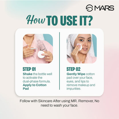 MARS Mr. Remover Micellar Water | Easily Removes Waterproof Makeup | Hydrates & Unclogs Pores | Double Cleanse in One Step | 