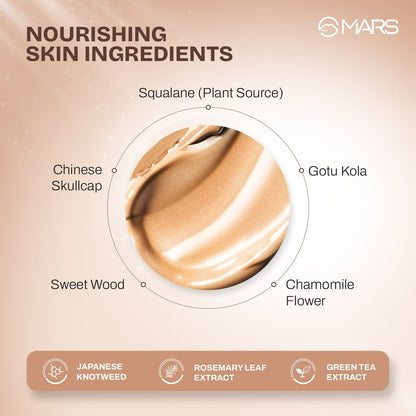 MARS God's Glow Illuminator Highlighter (30ml) (07-ECLAIRS) | Hyaluronic Acid, Green Tea & Rosemary Extract | Sheer Coverage 