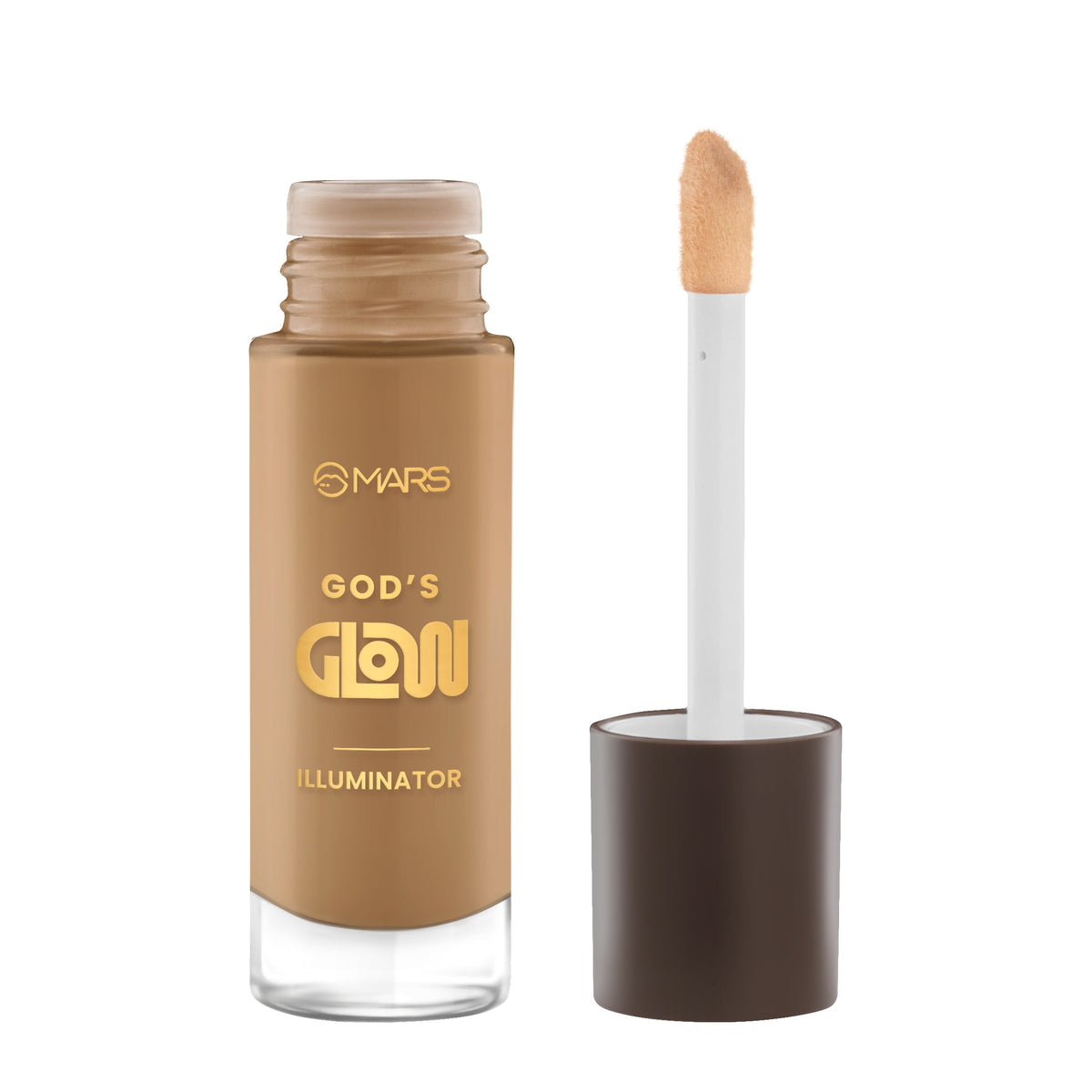 MARS God's Glow Illuminator Highlighter (30ml) (07-ECLAIRS) | Hyaluronic Acid, Green Tea & Rosemary Extract | Sheer Coverage 