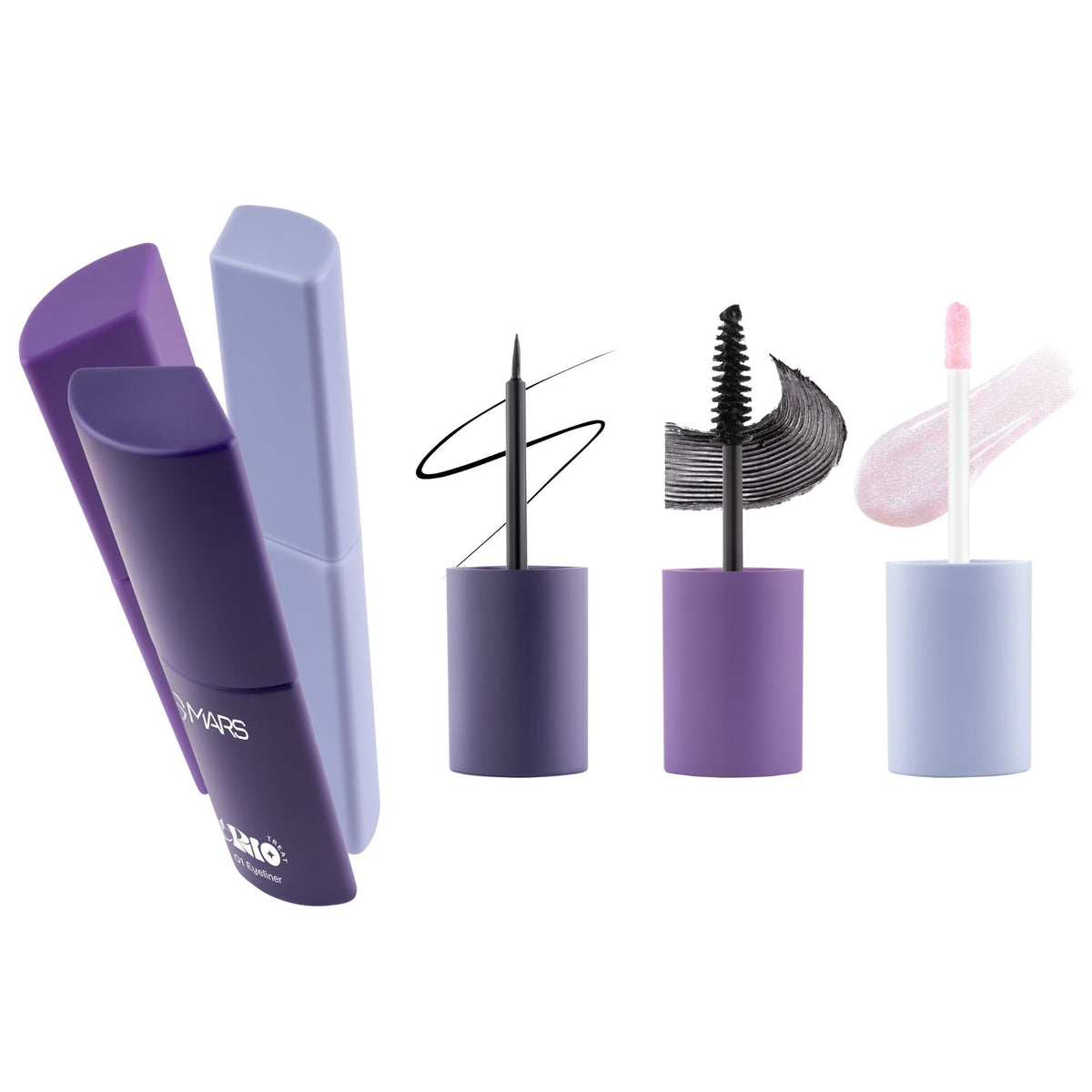MARS TRIO Treat 3-IN-1 Eye Makeup Kit with Eyeliner, Mascara & Eyeshadow (24.50gm) | Travel Friendly Design | Long-Lasting | 