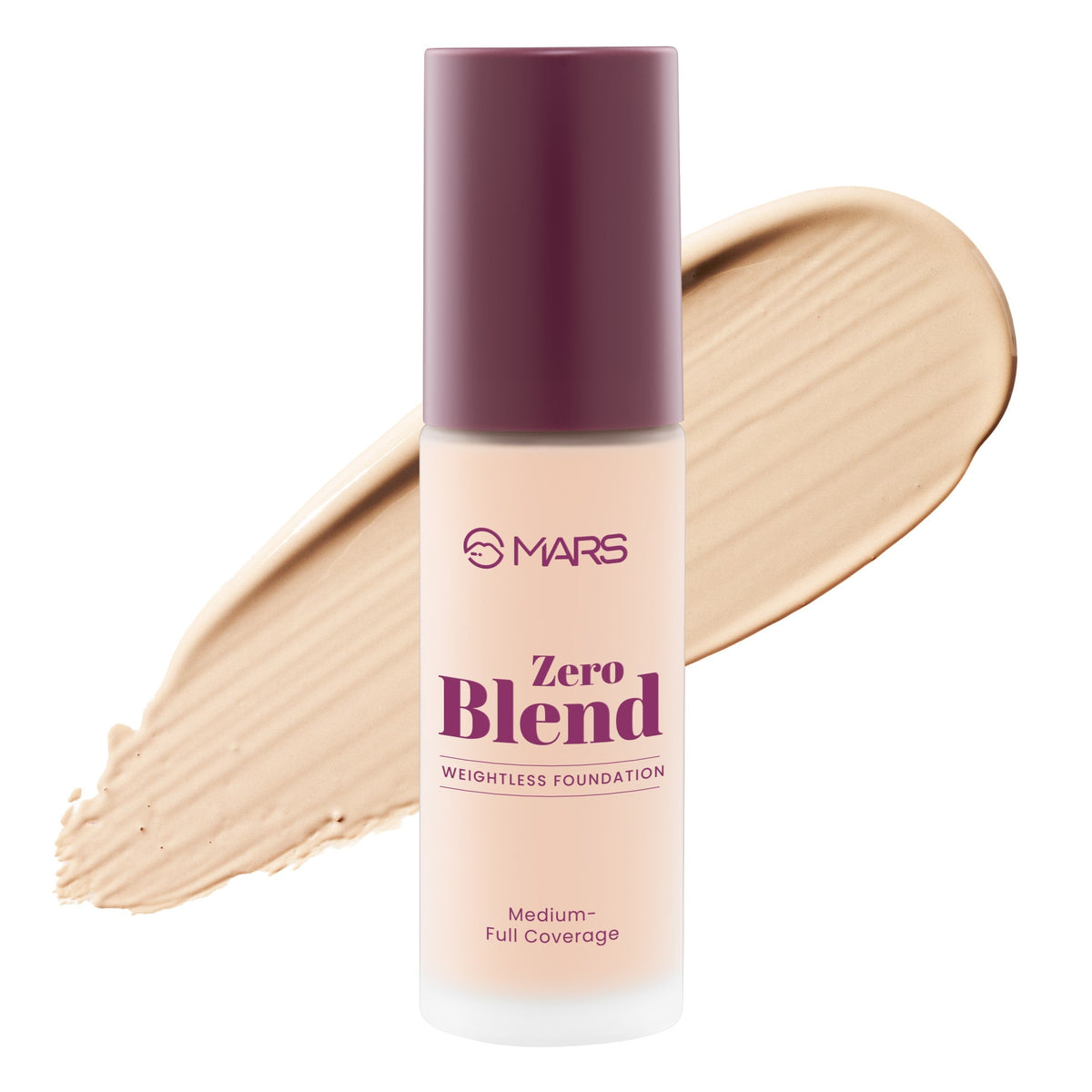 MARS Zero Blend Weightless Foundation for Makeup ( 30ml ) (01-WHIPPED CREAM) | Lightweight & Long-Lasting | Matte Finish | Bu
