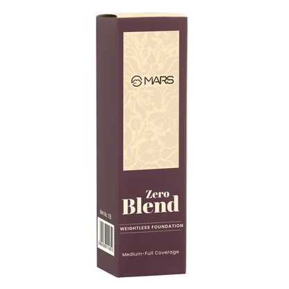 MARS Zero Blend Weightless Foundation for Makeup ( 30ml ) (02-SHELL COCONUT) | Lightweight & Long-Lasting | Matte Finish | Bu