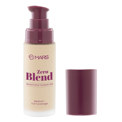 MARS Zero Blend Weightless Foundation for Makeup ( 30ml ) (03-CASHEW DELIGHT) | Lightweight & Long-Lasting | Matte Finish | B