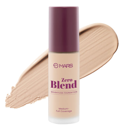 MARS Zero Blend Weightless Foundation for Makeup ( 30ml ) (04-ALMOND BUTTER) | Lightweight & Long-Lasting | Matte Finish | Bu