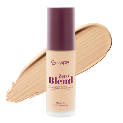 MARS Zero Blend Weightless Foundation for Makeup ( 30ml ) (05-BISCOTTI BLISS) | Lightweight & Long-Lasting | Matte Finish | B