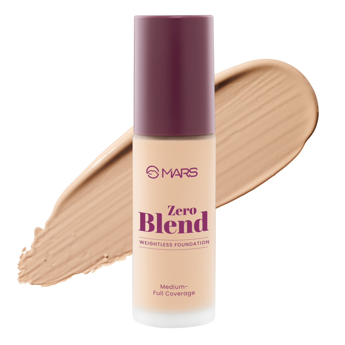 MARS Zero Blend Weightless Foundation for Makeup ( 30ml ) (07-CARAMEL GLOW) | Lightweight & Long-Lasting | Matte Finish | Bui