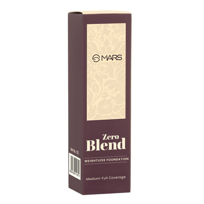MARS Zero Blend Weightless Foundation for Makeup ( 30ml ) (07-CARAMEL GLOW) | Lightweight & Long-Lasting | Matte Finish | Bui
