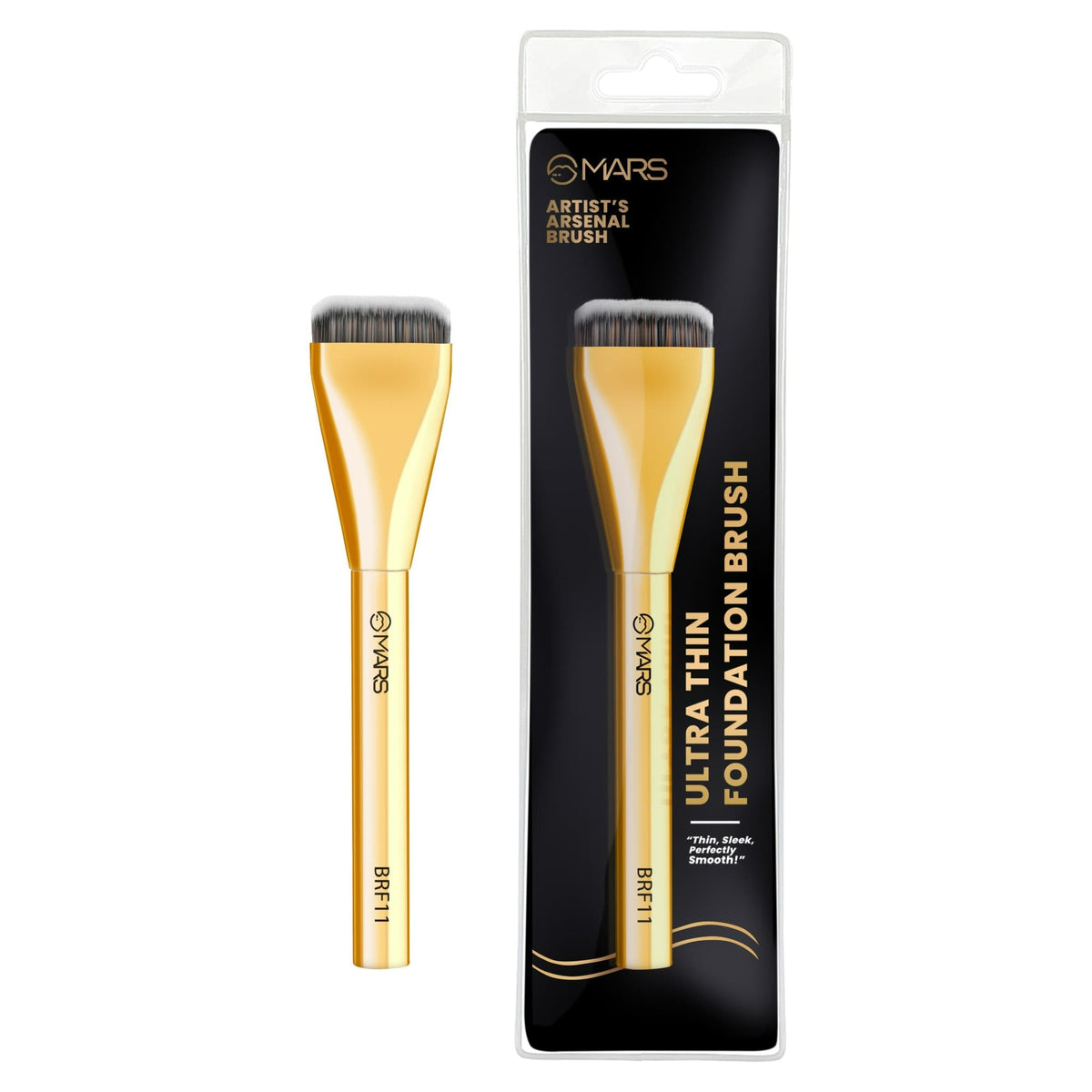 MARS Artist's Arsenal Ultra Thin Foundation Makeup Brush For Blending Liquid Foundation & Cream | Ultra Thin Bristles | Flawl