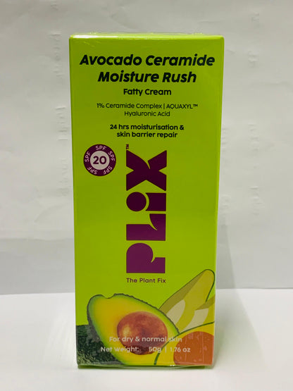 Plix-The Plant Fix Avocado Ceramide Moisture Rush Fatty Cream with Spf 20