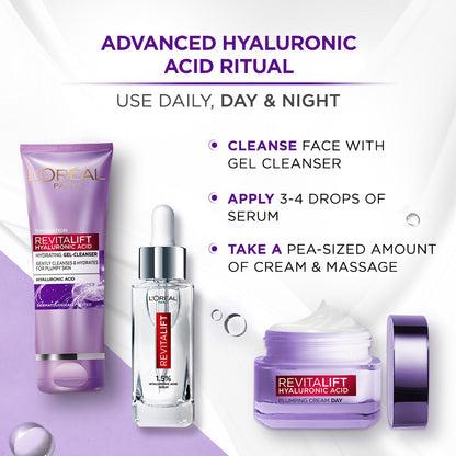 L'Oreal Paris Revitalift Hyaluronic Acid Hydrating Gel Cleanser, 100 ml