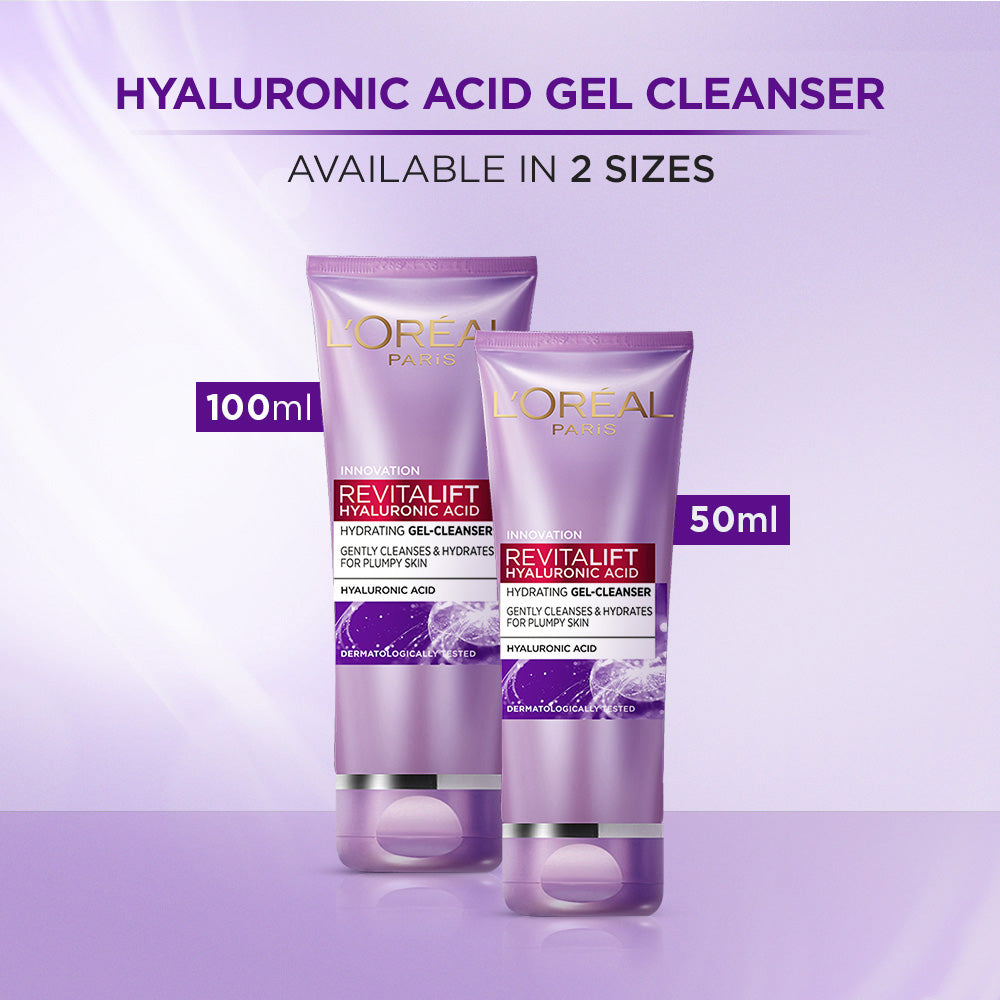 L'Oreal Paris Revitalift Hyaluronic Acid Hydrating Gel Cleanser, 100 ml