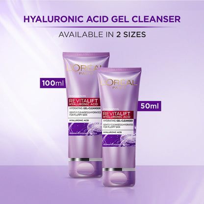 L'Oreal Paris Revitalift Hyaluronic Acid Hydrating Gel Cleanser, 100 ml