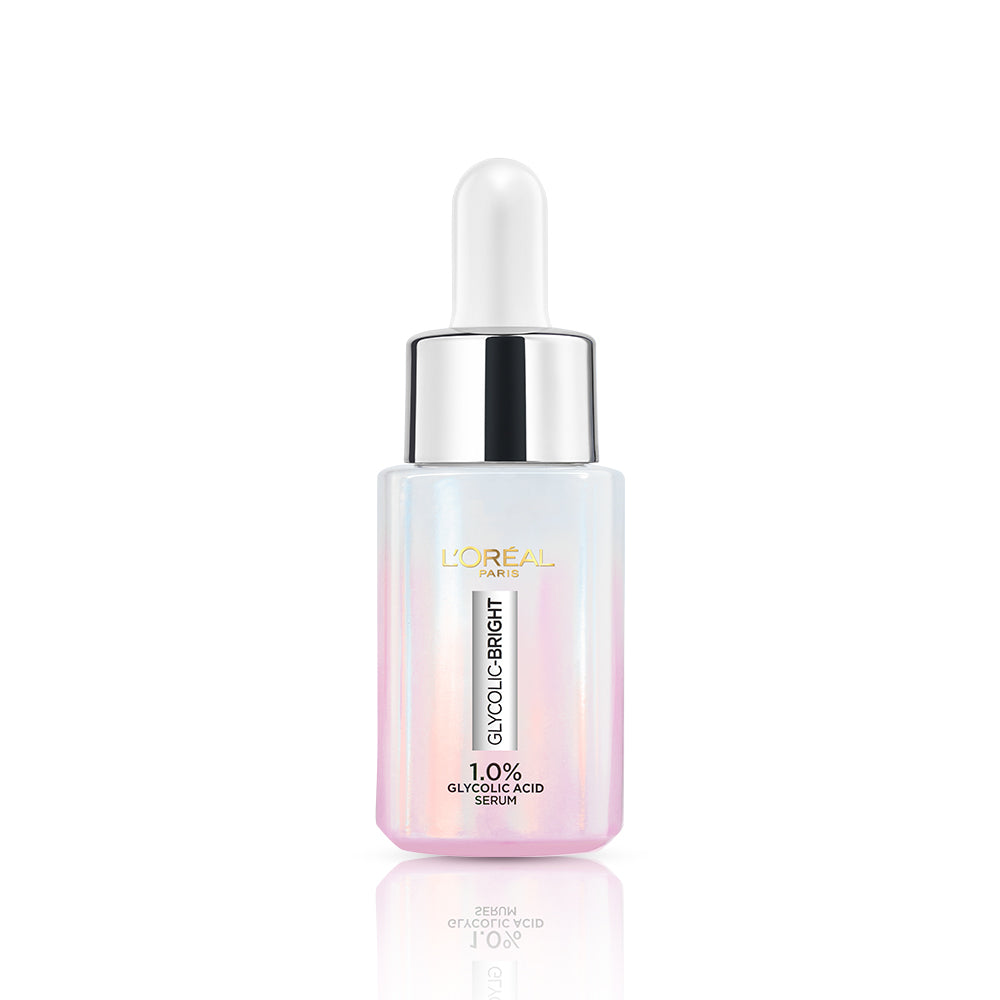 L'Oreal Paris Glycolic Bright Skin Brightening Serum, 15ml | 1% Glycolic Acid Serum for Dark Spots, Pigmentation & Uneven Ski
