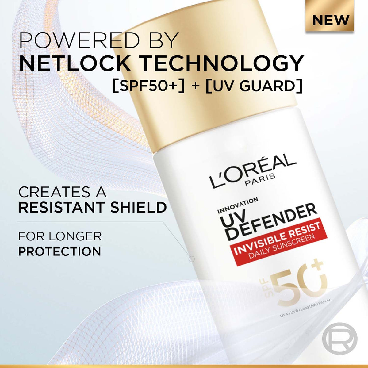 Lâ€™Oreal Paris Uv Defender Invisible Resist Daily Sunscreen SPF50+ PA++++ Lightweight, 30 ml
