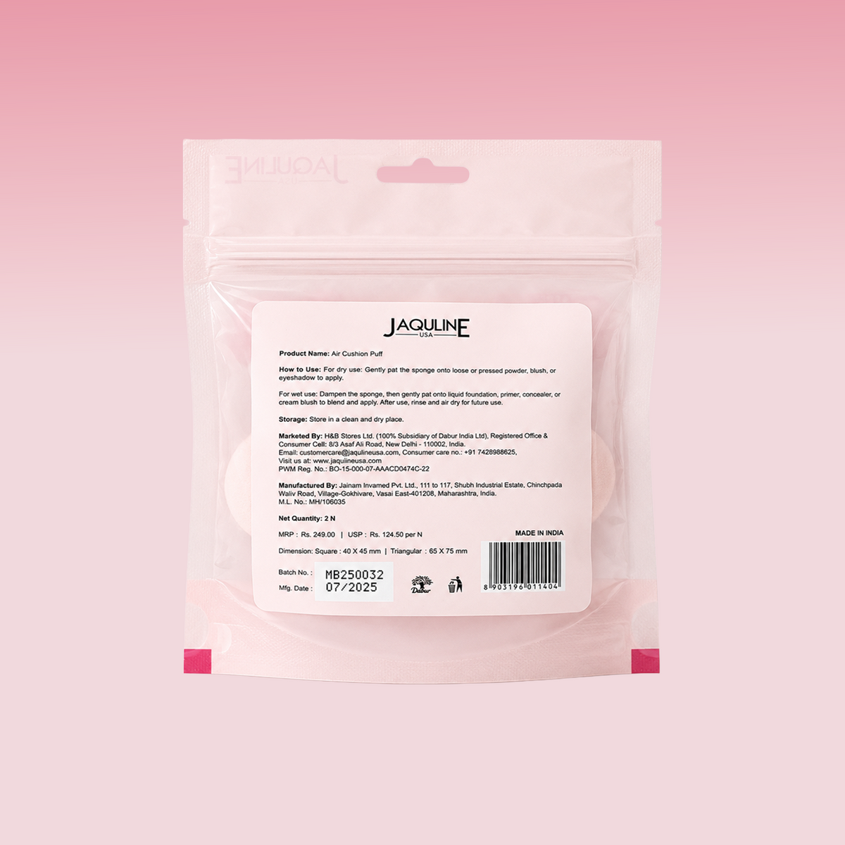 JAQULINE USA Air Cushion Puff pk of 2