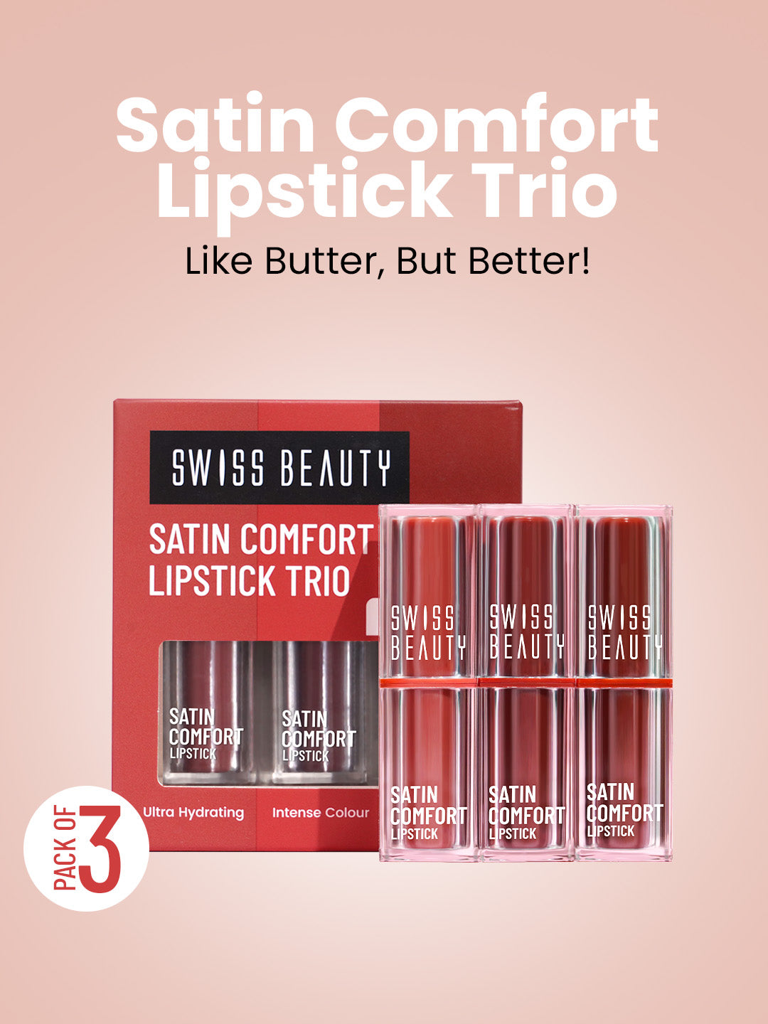 Satin Comfort Lipstick Trio3-in-1