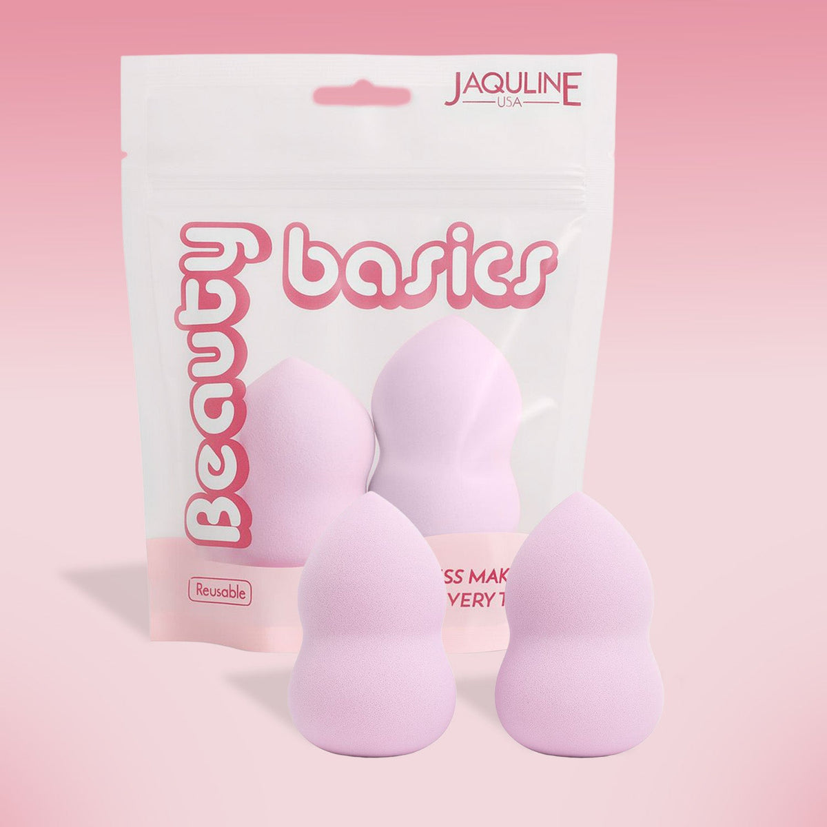 JAQULINE USA Makeup Blender Sponge Pear Shape for Foundation Concealer Blending Soft Latex Free Beauty Sponge Flawless Finish